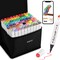 120 Colors Alcohol Markers with Free App, Chisel & Fine Tip Alcohol-Based Marker Set for Adults, Dual Tip Artist Markers for Drawing, Coloring Illustration, Painting and Great Gift Idea